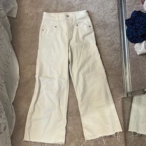 Zara white wide leg jeans